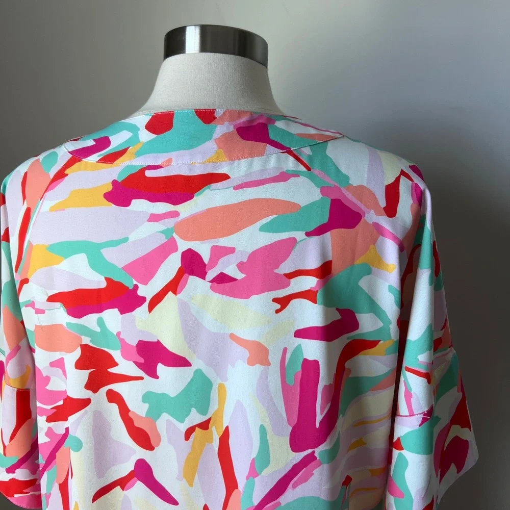 CROSBY by Mollie Burch Shine Your Bright V Neck Kimono Sleeve Top Women's Medium